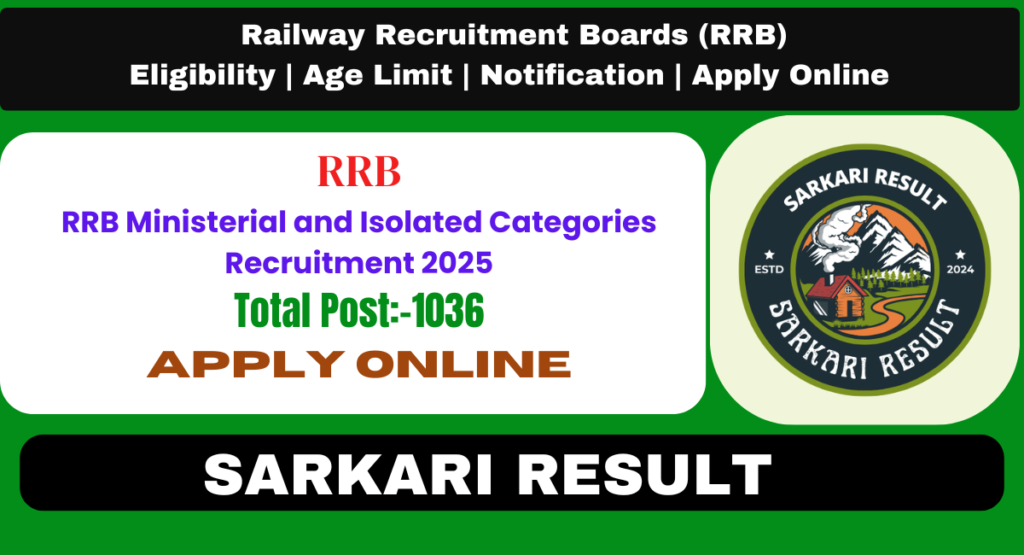 RRB Ministerial and Isolated Categories Recruitment 2025