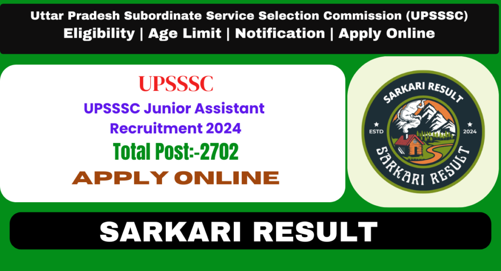 UPSSSC Junior Assistant Recruitment 2024